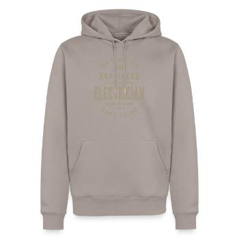 Électricien - Sweat à capuche Premium bio Homme - taupe - Devant - Nico (187cm)