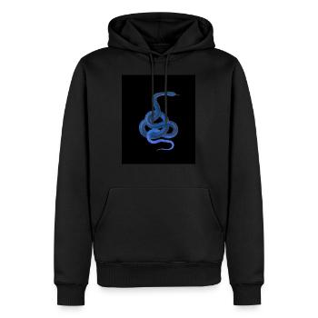 Serpent bleu - Sweat à capuche Premium bio Homme - noir - Devant - Nico (187cm)