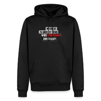 Wo Recht zu Unrecht wird Widerstand zur Pflicht! - Männer Premium Bio Hoodie - Schwarz - Vorne - Nico (187cm)