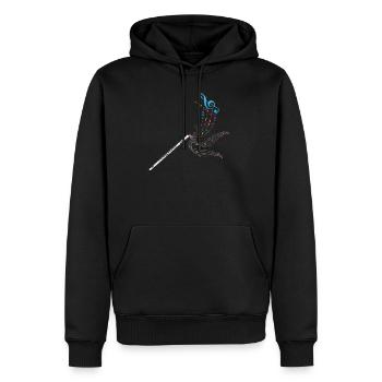 Musicien d'instrument de flûte - Sweat à capuche Premium bio Homme - noir - Devant - Nico (187cm)
