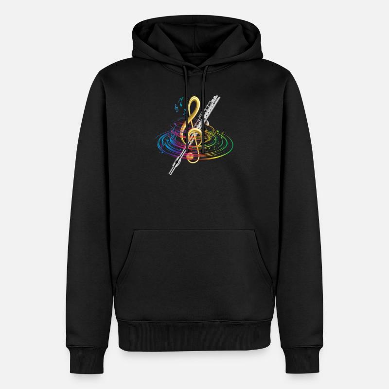 Musique classique de flûte - Sweat à capuche Premium bio Homme - noir