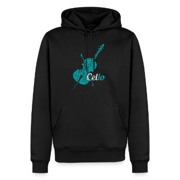 Violoncelle orchestre violoncelliste - Sweat à capuche Premium bio Homme - noir - Devant - Nico (187cm)