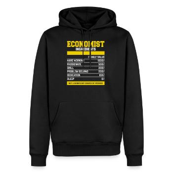 Grand Economist Ingredients T-shirt - Sweat à capuche Premium bio Homme - noir - Devant - Nico (187cm)