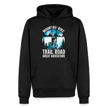 Mountainbike - Männer Premium Bio Hoodie - Schwarz - Vorne - Nico (187cm)