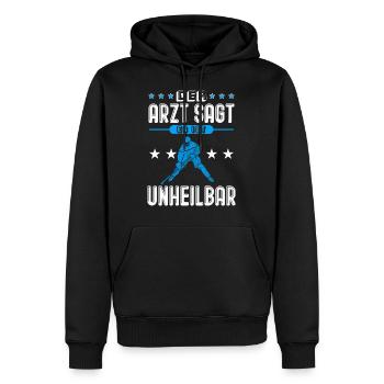 Eishockey spielen cooler Spruch - Männer Premium Bio Hoodie - Schwarz - Vorne - Nico (187cm)