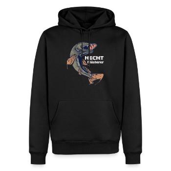 Hecht Flüsterer - Angler Geschenk Hechtangeln - Männer Premium Bio Hoodie - Schwarz - Vorne - Nico (187cm)