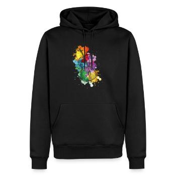 Musique de musicien de violoncelle - Sweat à capuche Premium bio Homme - noir - Devant - Nico (187cm)