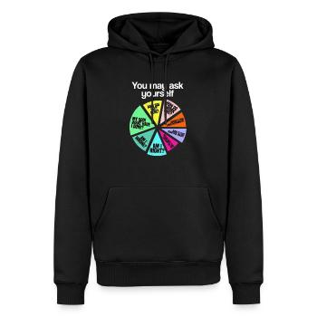 You may ask: Personal Introduction Cha - Men’s Premium Organic Hoodie - black - Front - Nico (187cm)