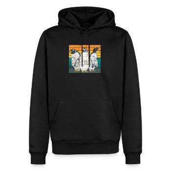 Pingouin animal Antarctique - Sweat à capuche Premium bio Homme - noir - Devant - Nico (187cm)