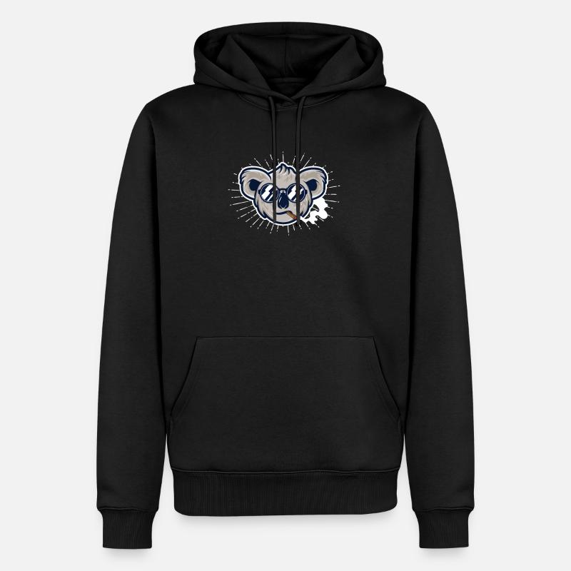 Koala - Männer Premium Bio Hoodie - Schwarz