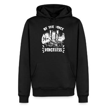 Soyez la voix du végétarien végétalien sans voix - Sweat à capuche Premium bio Homme - noir - Devant - Nico (187cm)