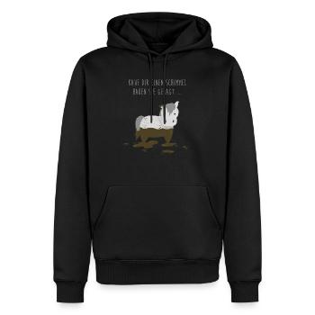 Schimmel Pony Spruch - Männer Premium Bio Hoodie - Schwarz - Vorne - Nico (187cm)