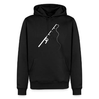 Canne à pêche pêcheur pêcheur - Sweat à capuche Premium bio Homme - noir - Devant - Nico (187cm)