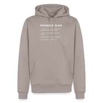 Poodle Dad Description FUNNY POODLE TEE SHIRT - Männer Premium Bio Hoodie - Taupe - Vorne - Nico (187cm)