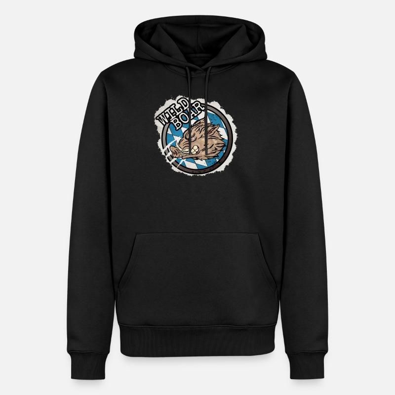 Sanglier - Sweat à capuche Premium bio Homme - noir