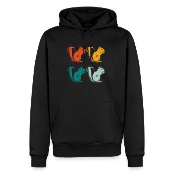 Eichhörnchen Tiere - Männer Premium Bio Hoodie - Schwarz - Vorne - Nico (187cm)