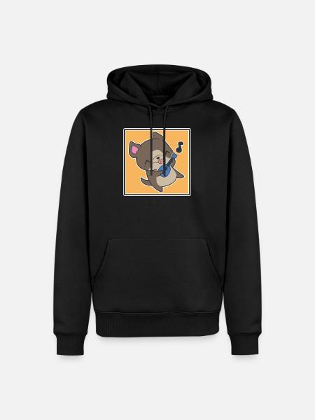 Dog with ukulele - Men’s Premium Organic Hoodie - black