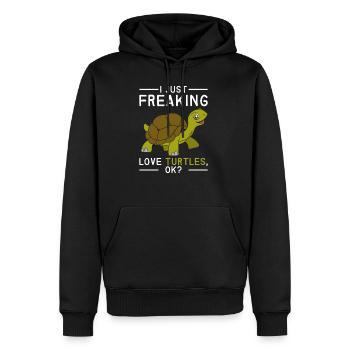 Amoureux des animaux tortues - Sweat à capuche Premium bio Homme - noir - Devant - Nico (187cm)