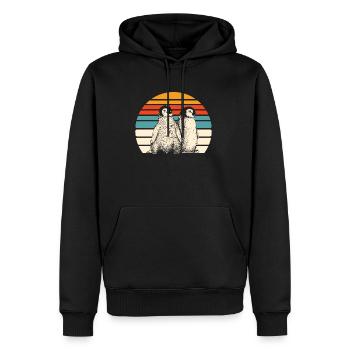 Pinguin Schnee - Männer Premium Bio Hoodie - Schwarz - Vorne - Nico (187cm)