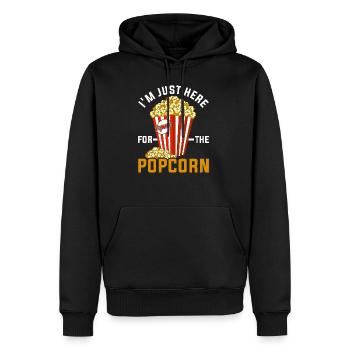 Pop corn - Sweat à capuche Premium bio Homme - noir - Devant - Nico (187cm)