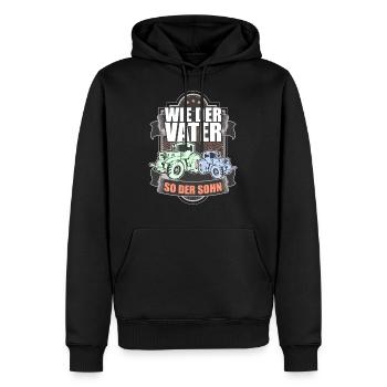 Père de cadeau fils fermier - Sweat à capuche Premium bio Homme - noir - Devant - Nico (187cm)