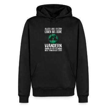 Wandern und Bier Lustig Geschenk Wanderer - Männer Premium Bio Hoodie - Schwarz - Vorne - Nico (187cm)