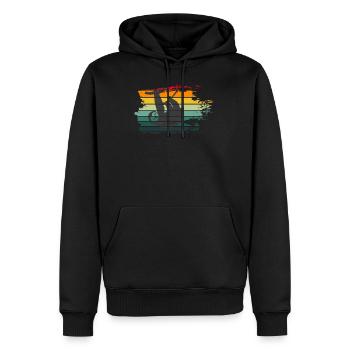 Retro Faultier Vintage Geschenk - Männer Premium Bio Hoodie - Schwarz - Vorne - Nico (187cm)