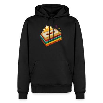 Caisse enregistreuse vintage des années 80 - Sweat à capuche Premium bio Homme - noir - Devant - Nico (187cm)