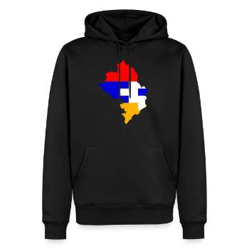Drapeau de l'Artsakh Fort Haut-Karabakh Arménie Nati - Sweat à capuche Premium bio Homme - noir - Devant - Nico (187cm)