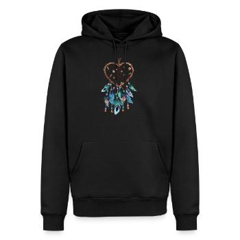 Coeur de capteur de rêves - Sweat à capuche Premium bio Homme - noir - Devant - Nico (187cm)