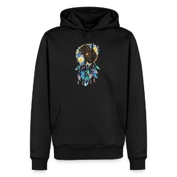 Dream catcher fleurs Indiens - Sweat à capuche Premium bio Homme - noir - Devant - Nico (187cm)