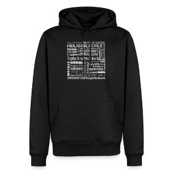 Wortsalat auf Schwäbisch Schwaben - Männer Premium Bio Hoodie - Schwarz - Vorne - Nico (187cm)