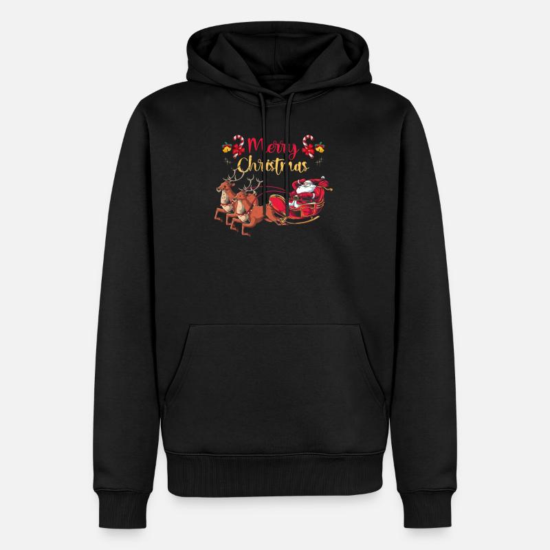Sapin du Père Noël - Sweat à capuche Premium bio Homme - noir