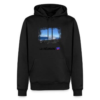 Reunion island landscape - Men’s Premium Organic Hoodie - black - Front - Nico (187cm)