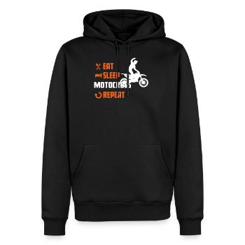 EAT SLEEP MOTOCROSS - T-shirt croisé - Sweat à capuche Premium bio Homme - noir - Devant - Nico (187cm)