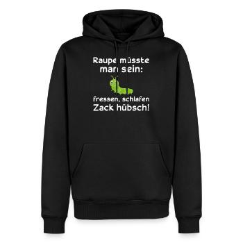 Nachthemd Raupe Schlaf Schlafanzug Geschenk - Männer Premium Bio Hoodie - Schwarz - Vorne - Nico (187cm)