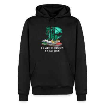 Kite - Men’s Premium Organic Hoodie - black - Front - Nico (187cm)