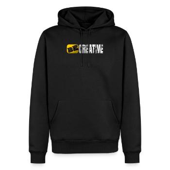 Soyez créatif avec le dicton BE Creative - Sweat à capuche Premium bio Homme - noir - Devant - Nico (187cm)