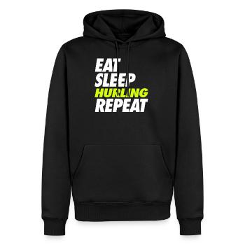 Eat Sleep Hurling Repeat - Männer Premium Bio Hoodie - Schwarz - Vorne - Nico (187cm)