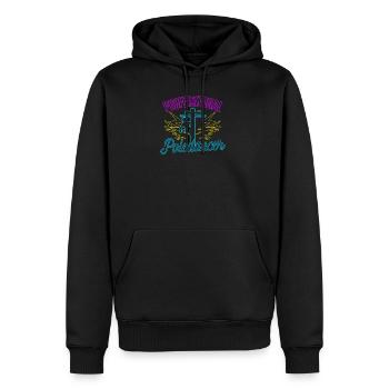 Lineman Pole 80s Professional Poledancer Geschenk - Männer Premium Bio Hoodie - Schwarz - Vorne - Nico (187cm)