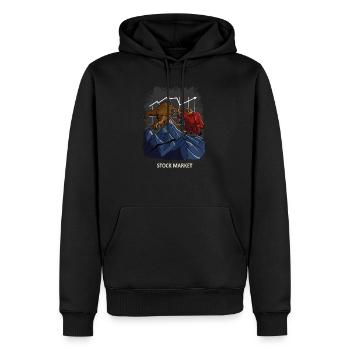 T-shirt Fan de Bull & Bear Courtier en bourse - Sweat à capuche Premium bio Homme - noir - Devant - Nico (187cm)