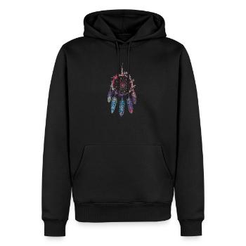 Indiens attrape-rêves - Sweat à capuche Premium bio Homme - noir - Devant - Nico (187cm)