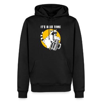 Waschbär Bier Alkohol - Männer Premium Bio Hoodie - Schwarz - Vorne - Nico (187cm)
