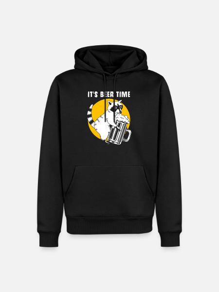 Raccoon beer alcohol - Men’s Premium Organic Hoodie - black