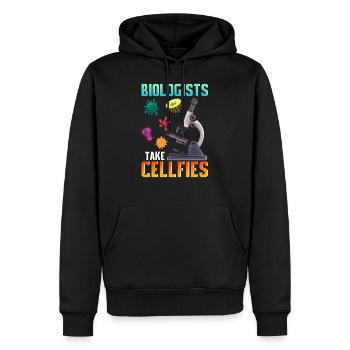 Les biologistes mignons prennent cellfies Selfies Biologie Jeu de mots - Sweat à capuche Premium bio Homme - noir - Devant - Nico (187cm)