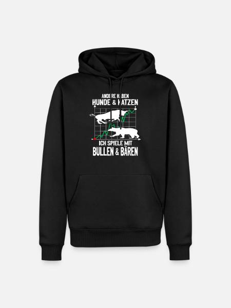 Aktien Bullen Bären Investor Trader Trading Börse - Männer Premium Bio Hoodie - Schwarz
