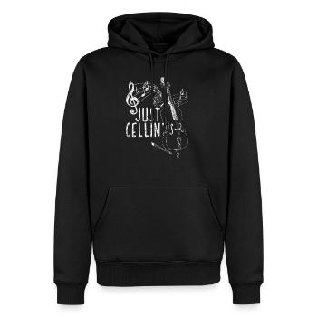 Instrument de violoncelle - Sweat à capuche Premium bio Homme - noir - Devant - Nico (187cm)