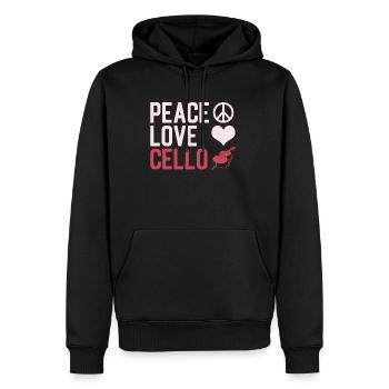 violoncelle - Sweat à capuche Premium bio Homme - noir - Devant - Nico (187cm)