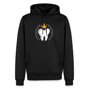 Zahn Krone - Männer Premium Bio Hoodie - Schwarz - Vorne - Nico (187cm)