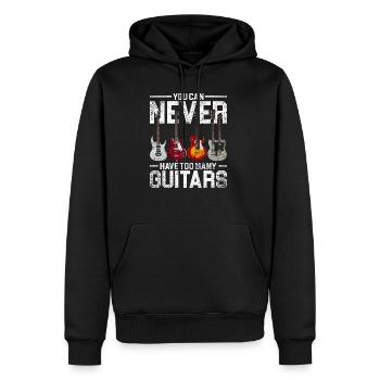 Guitariste guitariste - Sweat à capuche Premium bio Homme - noir - Devant - Nico (187cm)